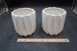 2 - White Ceramo Company Planters