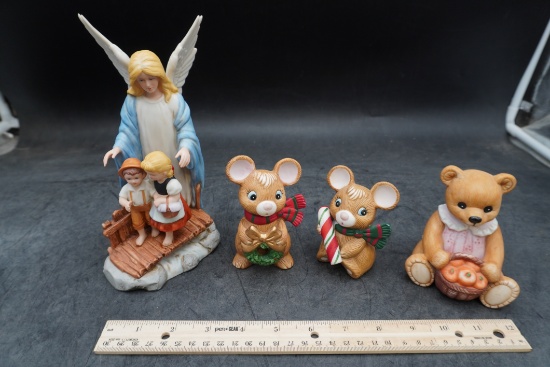 4 Figurines - For The Home Interior "Homco" Collector