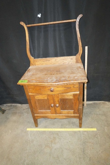 Wooden Wash Cabinet W/ Towel Rack