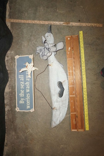 Wooden Goose, Wooden Case & By The Sea Sign
