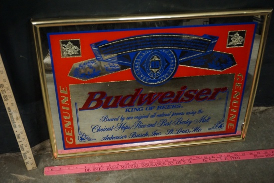 Framed Budweiser Mirror