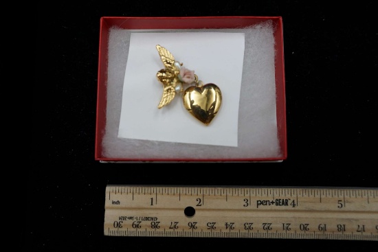 Angel W/ Heart Brooch