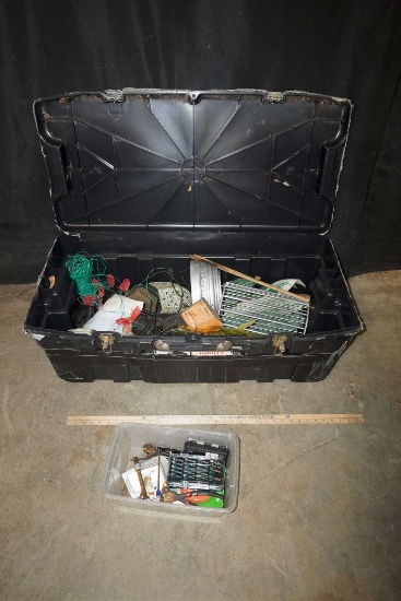 Plastic Toolbox W/ Bits, Pliers & Other Supplies