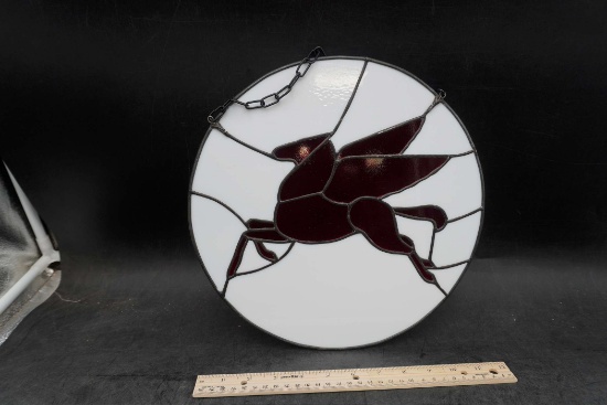 Stained Glass Mobil Gas Sign