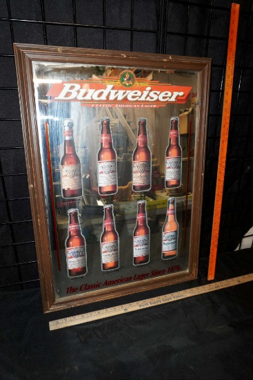 Mirrored Budweiser Sign