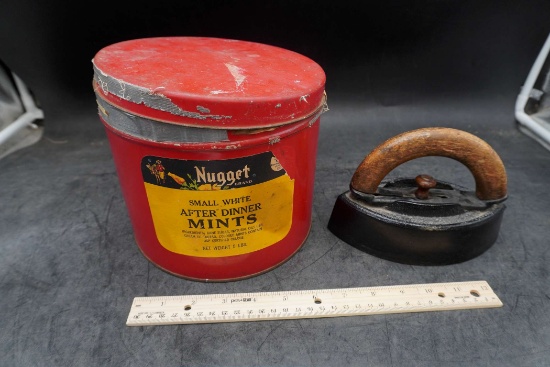Nugget Mints Tin & Small Iron