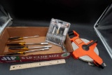 200' Tape Reel, Step Drill Bit Set, Hammer