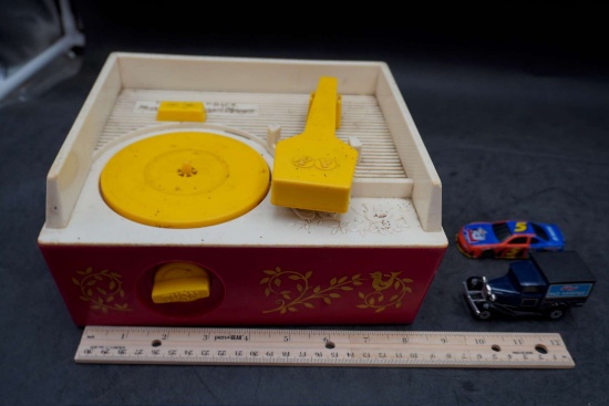 Fisher-Price Music Box Record Player & 2 Toy Vehicles