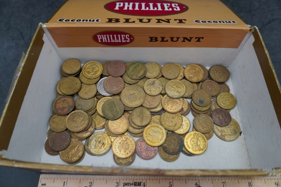 Phillies Cigar Box W/ Tokens