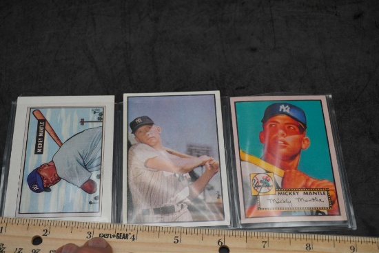 3 - Mickey Mantle Baseball Cards