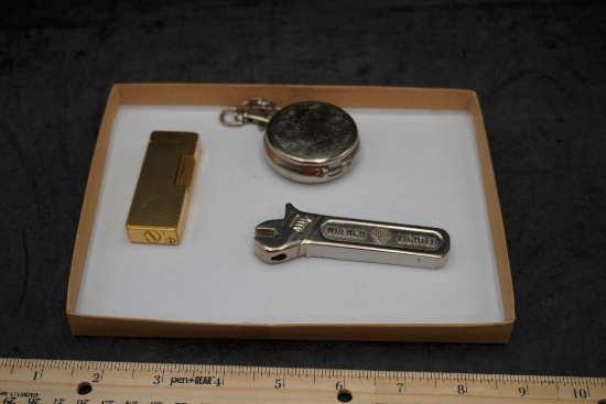 Wrench Lighter, Compact Case Keychain & Golden Lighter