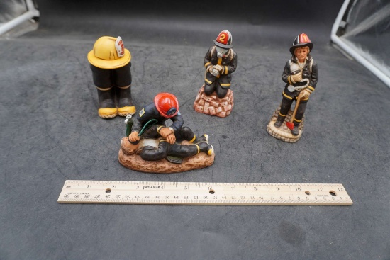 4 - Old Commonwealth Firefighter Figurines