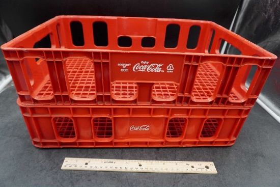 2 - Red Plastic Coca-Cola Caddies