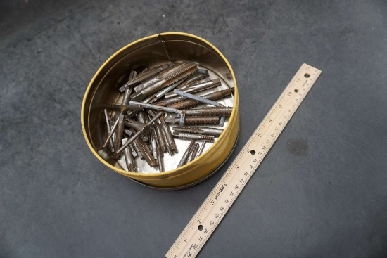 Tin Container W/ Hardware & Tools