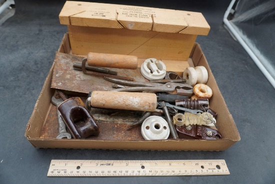 Insulators, Wrenches, Mitre Box & Other Tools