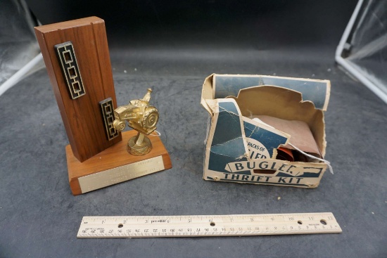 Bugler Thrift Kit Cigarette Roller & Tractor Pull Trophy