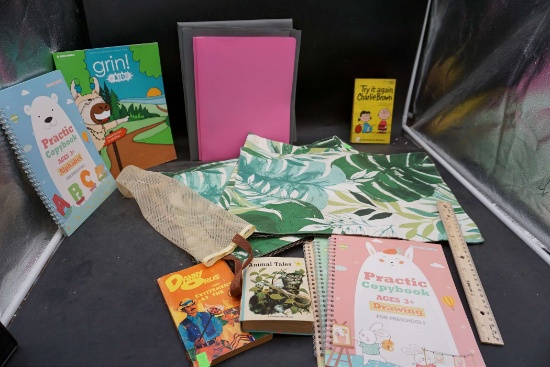 Placemats, Books, Notebooks, Folders, Bag