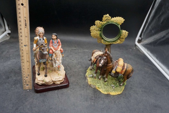 Native American Figurine & Horse Figurine