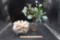 Glass Bowl W/ Decorative Orbs & Glass Vase W/ Greenery