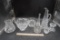 Glass Bowls, Pitcher, Bud Vase, Creamers, Candle Holder