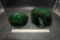 Green Glass Shell Dishes & Green Glass Shallow Bowls