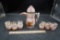 Pink & Orange Stone Teapot & 12 Cups (Made In Pakistan)