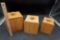 3 - Wooden Canisters (Crack On Inside Of One)