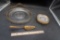 Glass Tray W/ Handle, Matching Dessert Plates & Serving Spoon