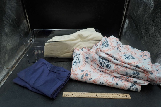 Clear Organizer Bin W/ Sheets & Pillowcases