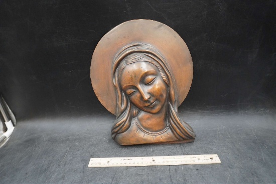 Cast Iron W/ Brass Overlay? Mary Figurine