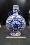 Large Blue & White Vase (Sticker Residue On One Side)