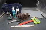 Navy Blue Basket, Dog Shampoo, Muzzle, Scissors, Mat & Flat Painter
