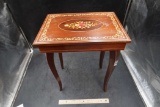 Wind-Up Musical Wooden Floral Table (Storage Inside)