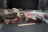 Clear Organizing Bins W/ Gloves, Hat & Scarves