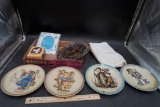 Hummel Plates, Regal Garden Frame, Placemats, Precious Moment Ornament & Chicken Plate