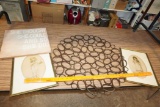 Metal Round Shape Art, She Thought She Could Canvas & 2 Framed Little Girl Pictures