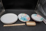 Underwater/Turtle Plates & Bowls, Butter Crock, Crate & Barrel Plates