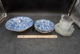 Grindley Bowls, Glass Cups & Saucers
