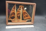 String Art Sailboat Picture Made In 1978