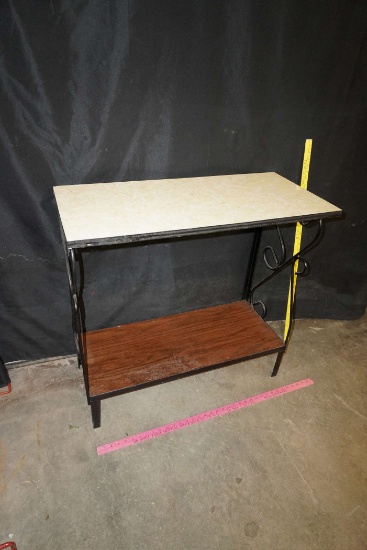 Side Table W/ Metal Sides