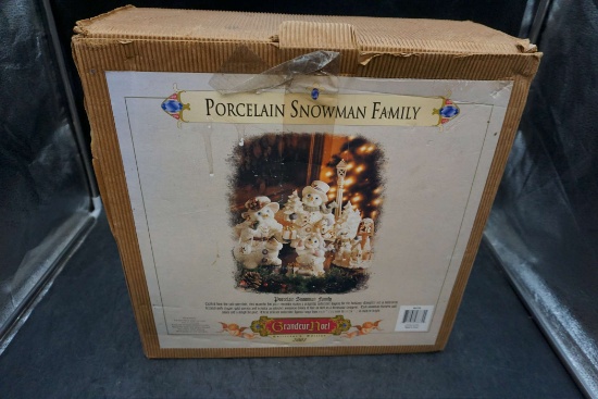 Porcelain Snowman Family Figurine Set