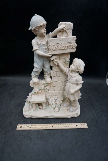 Boy & Girl Welcome Sculpture