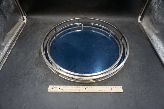 Metal & Blue Trays (2)