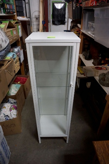 White Cabinet W/ Glass Shelves