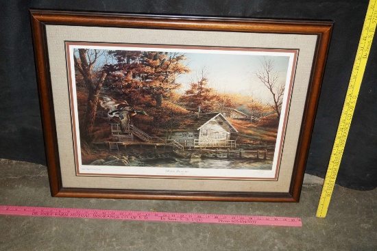 Hand Signed Open Edition Framed Picture "Autumn Shoreline" By Terry Redlin