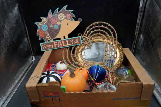 Pumpkins, Stemmed Glasses, Matches, Mirror, Heart & Fall Hedgehog Sign