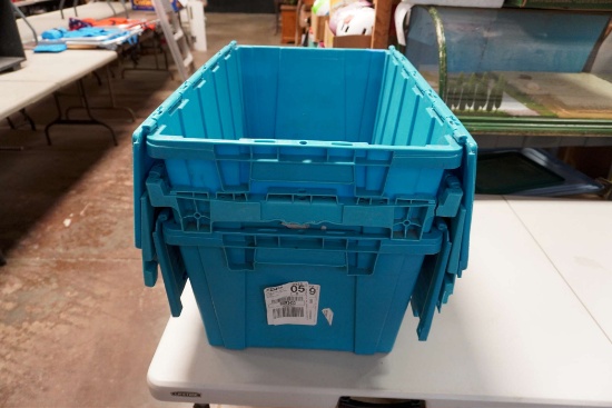 3 - Blue Plastic Bins