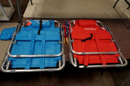 2 - Hard Rock Fold-Up Backpack Chairs
