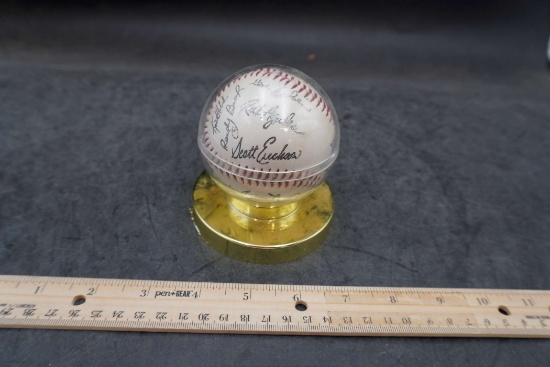Signed Baseball On Stand
