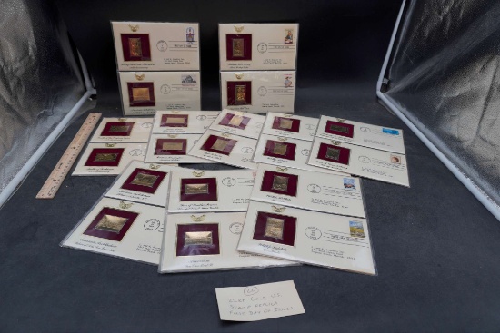 20 - 22 Kt. Gold U.S. Stamp Replica First Day Of Issues